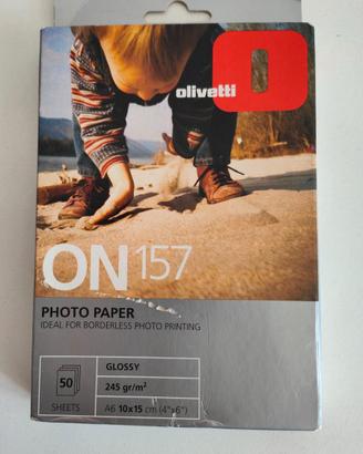 Carta fotografica Olivetti ON 157 50 fogli 10x15cm