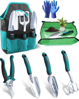 7 Pezzi Set di Attrezzi da Giardino Completo – 