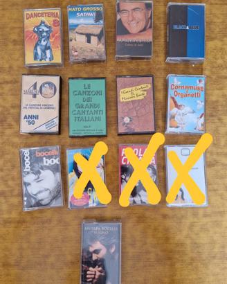 stock 12 cassette musica internazionale, italiana