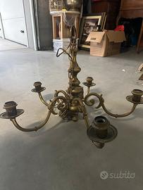 Lampadario vintage in bronzo