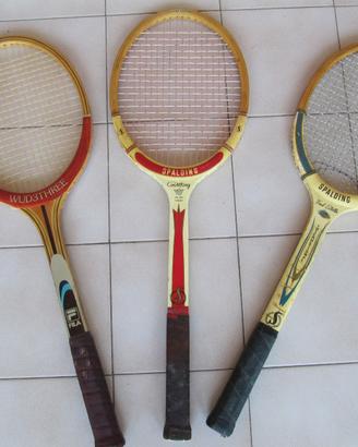 3 racchette da tennis antiche spalding dunlop fila