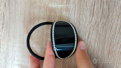 Elastico per capelli con fermaglio e brillantini