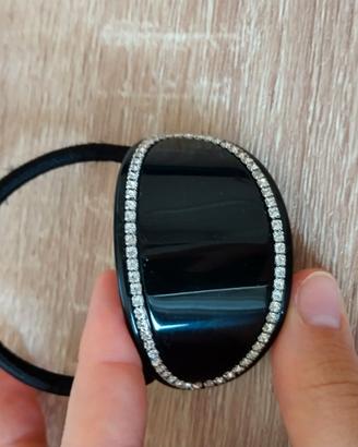 Elastico per capelli con fermaglio e brillantini