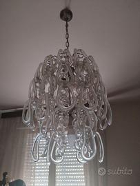 Lampadario Vintage anni '60/'70 in Vetro Soffiato