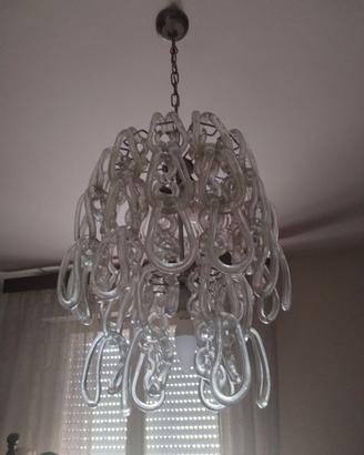 Lampadario Vintage anni '60/'70 in Vetro Soffiato
