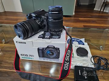 Canon EOS 70D con obiettivo 55 250