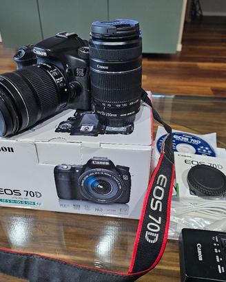 Canon EOS 70D con obiettivo 55 250