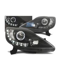 FARI PER PEUGEOT 107 05-12 LUCE DIURNA FONDO NERO