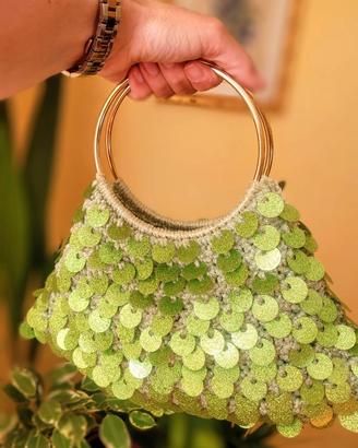 Borsa uncinetto con paillettes
