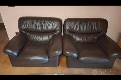 2 poltrone in vera pelle