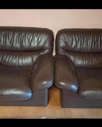 2 poltrone in vera pelle