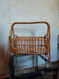 Porta riviste vintage in vimini 