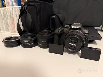 Canon EOS R10 + 3 obiettivi + microfono RØDE