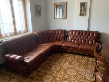 Divano in pelle componibile con angolo