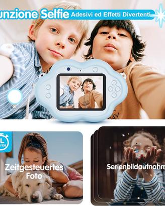 Fotocamera Bambini 40MP e 1080P Ricaricabile Scher