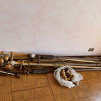 Bastoni per tende in legno, staffe, anelli