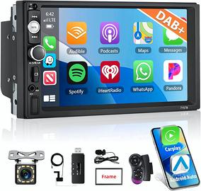 Autoradio 2 Din Universale con Radio DAB, Carplay