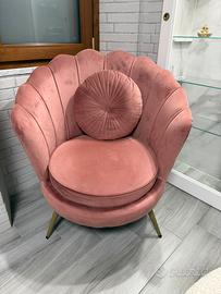 Poltrona conchiglia rosa cipria