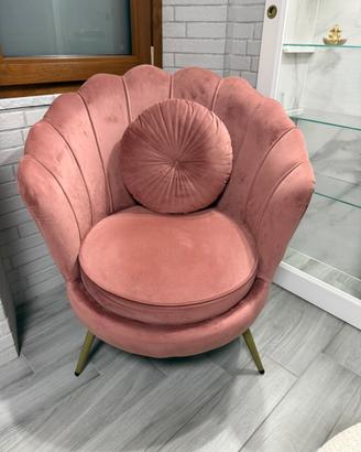 Poltrona conchiglia rosa cipria