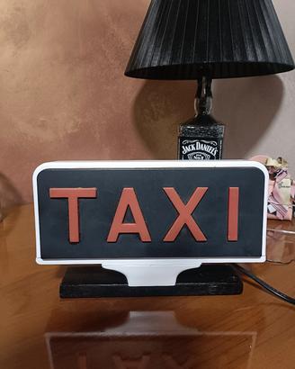 insegna taxi anni 70 a lampada da appoggio 