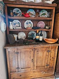 Credenza/Piattaia rustica in legno massello
