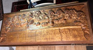 Quadro in legno intarsiato (Ultima cena)