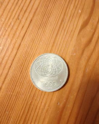moneta 1000 lire in argento Roma capitale