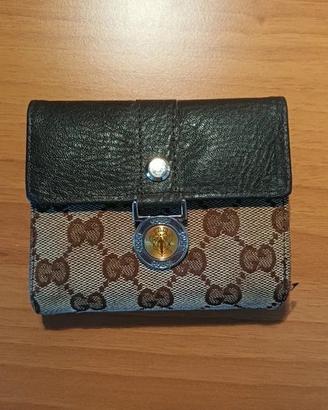 Portafogli vintage in tessuto GG canvas e pelle