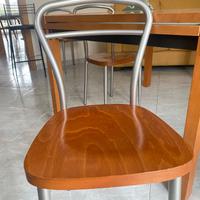 6 sedie piano legno e struttura metallica