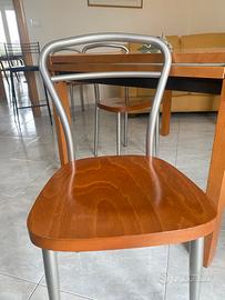 6 sedie piano legno e struttura metallica