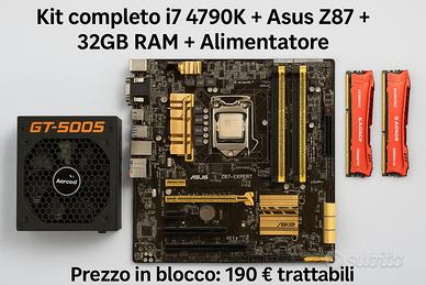 Kit i7 4790K + Asus Z87 + 32GB RAM + Alimentatore