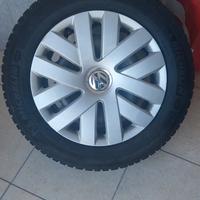 2 gomme Michelin alpine+2 copricerchi originali VW