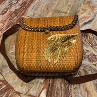 Zaino in paglia da spiaggia con pesciolino