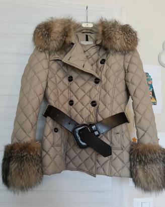 Piumino Moncler Donna Beige con Pelliccia taglia M