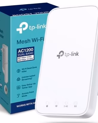 RE330 Ripetitore Wi-Fi AC1200Mbps, Dual-Band, 2 An