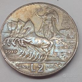 2 lire 1910 argento