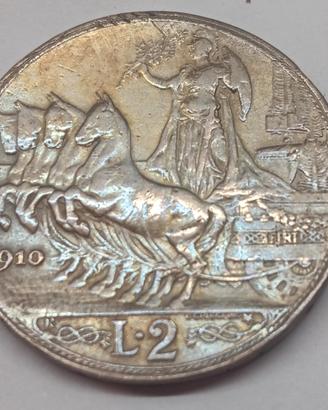 2 lire 1910 argento