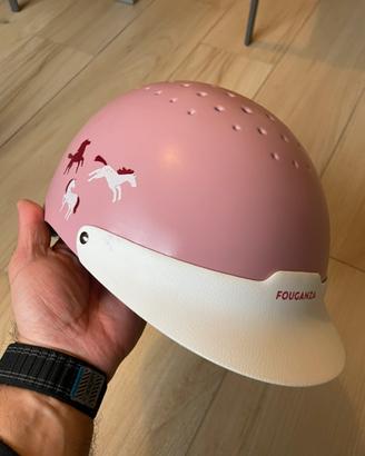 Casco equitazione fouganza rosa M (55-58 cm)