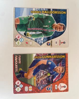Lotto 2 Carte Panini Islanda Russia 2018
