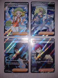 Lotto di 4 Carte Pokemon Ita Allenatore Full Art