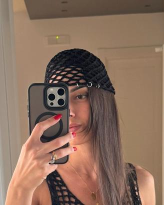  cappello a rete realizzato ad uncinetto crochet 