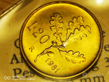 20 lire ramo di quercia anno 1981