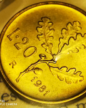 20 lire ramo di quercia anno 1981