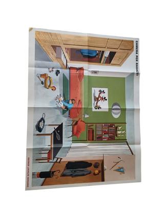 Rarissimo poster scolastico didattico vintage