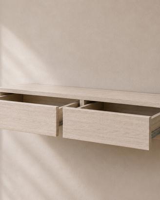 Mensola con due cassetti - effetto rovere chiaro