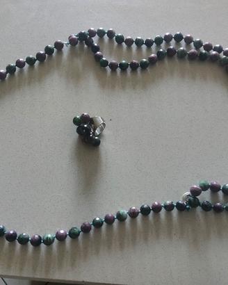 collana e anello pietra tormalina