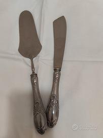 set vintage posate taglia torta argento