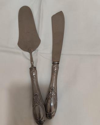 set vintage posate taglia torta argento
