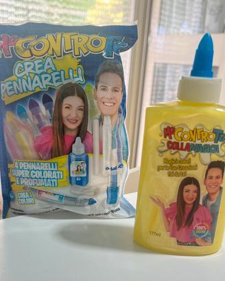Set Me Contro Te Colla Magica +Kit Crea Pennarelli