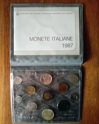 SERIE MONETE 1987 FDC ITALIA REPUBBLICA "LEOPARDI"